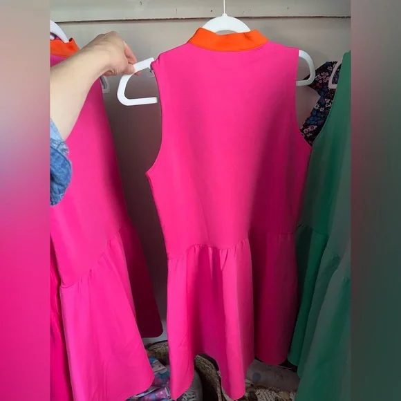 SSYS Hot Pink Dress with Orange Trim - Picture 5 of 6